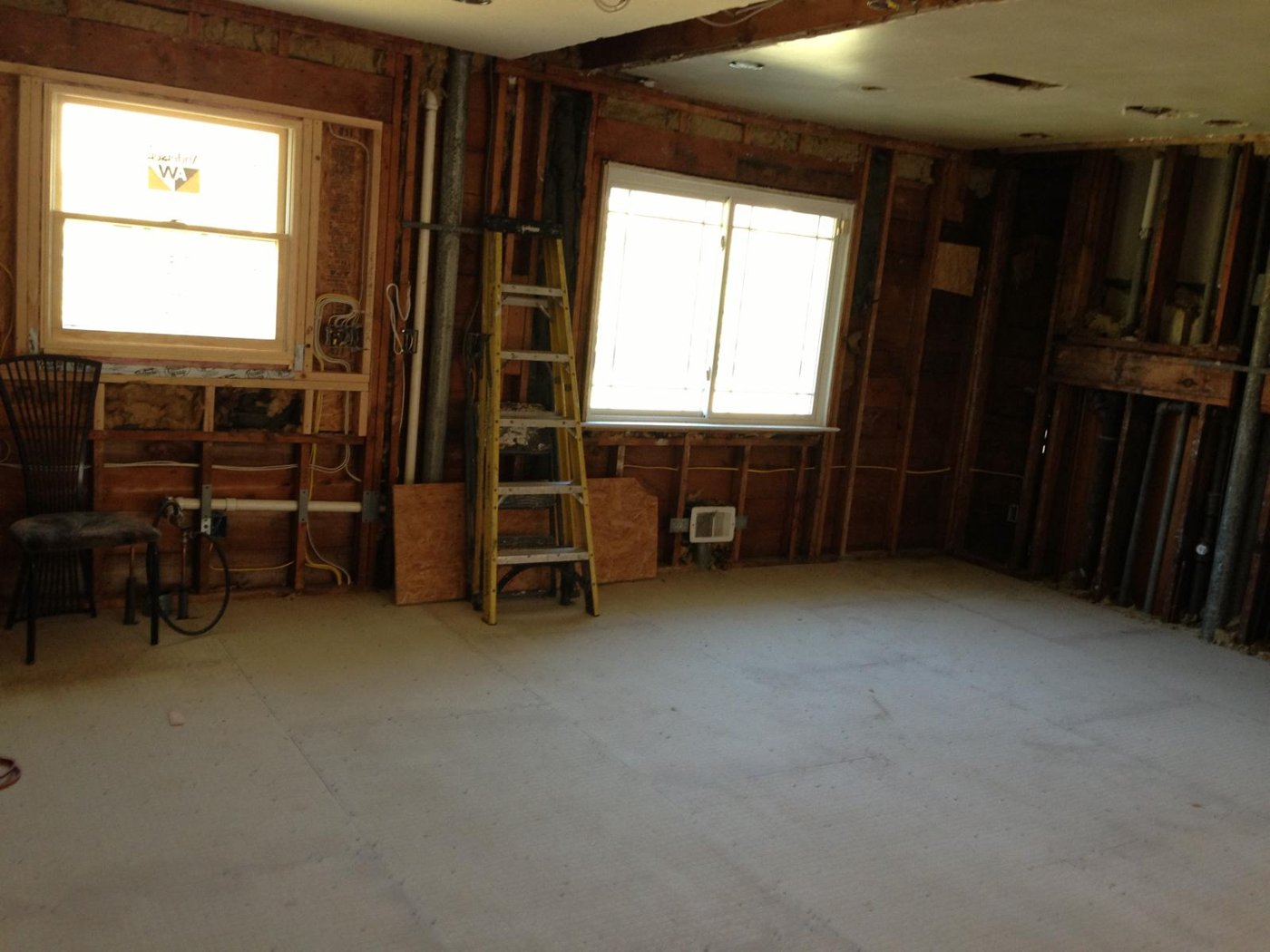 Kitchen gutted to studs before renovation Bergen County NJ Bergen Remodeling